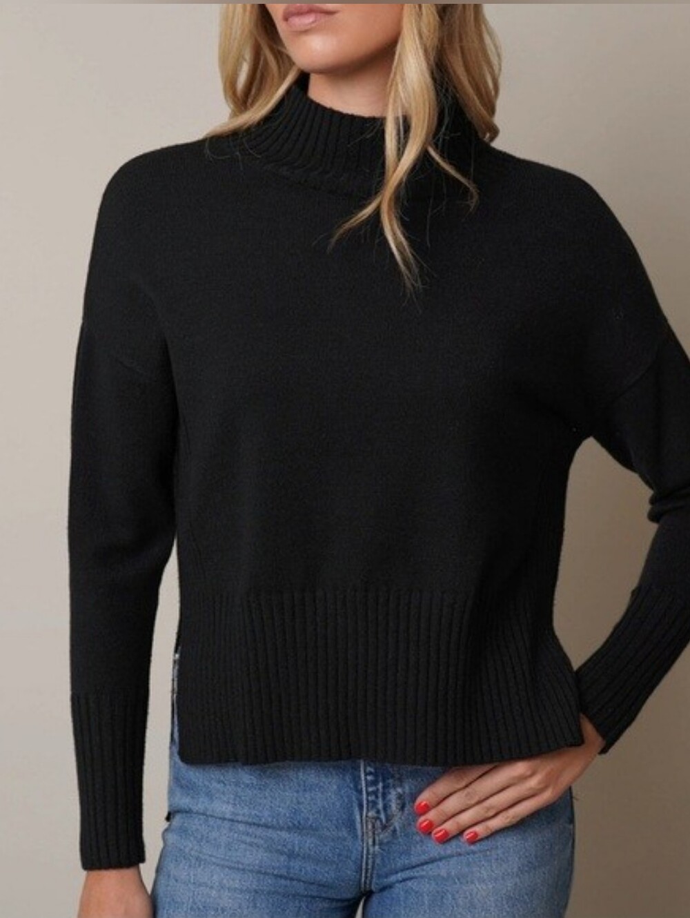NWT Cyrus Black Turtleneck Sweater Hickory Brown Medium
